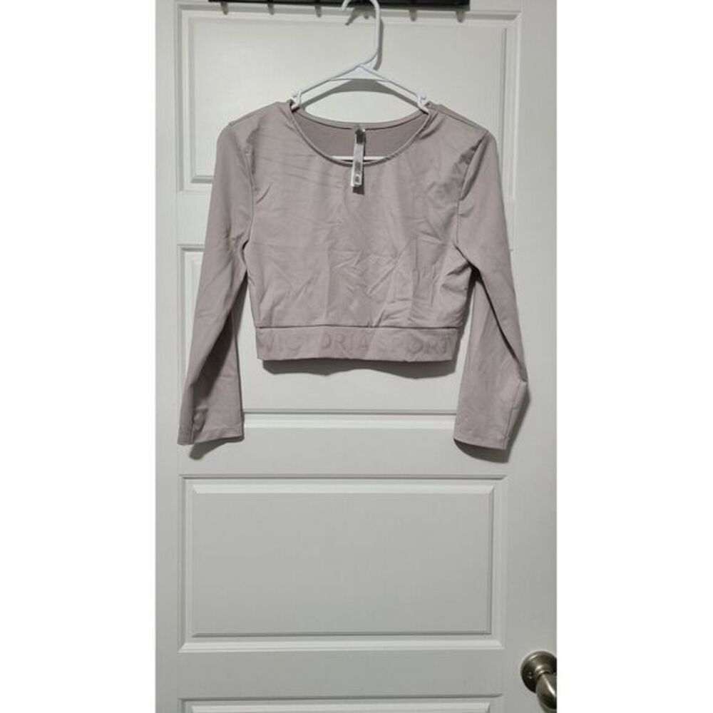 Victoria's Secret‎ Victoria Sport Long Sleeve Logo Crop Top Fitted size Small